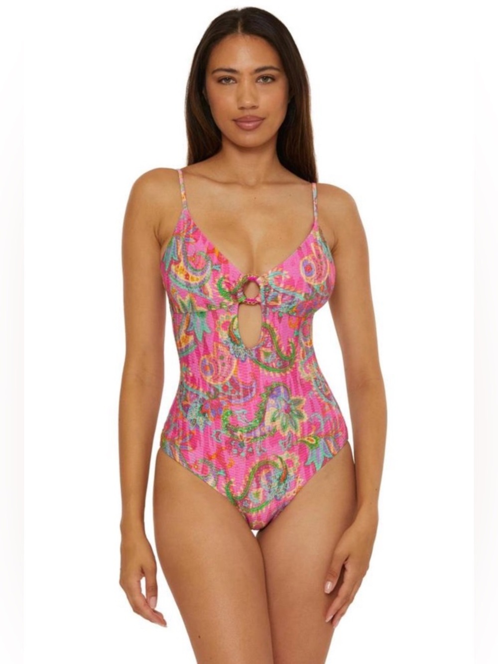 BECCA Womens Polynesia OnePiece Swimsuit, Floral Print ,Multicolor Small NWT$168